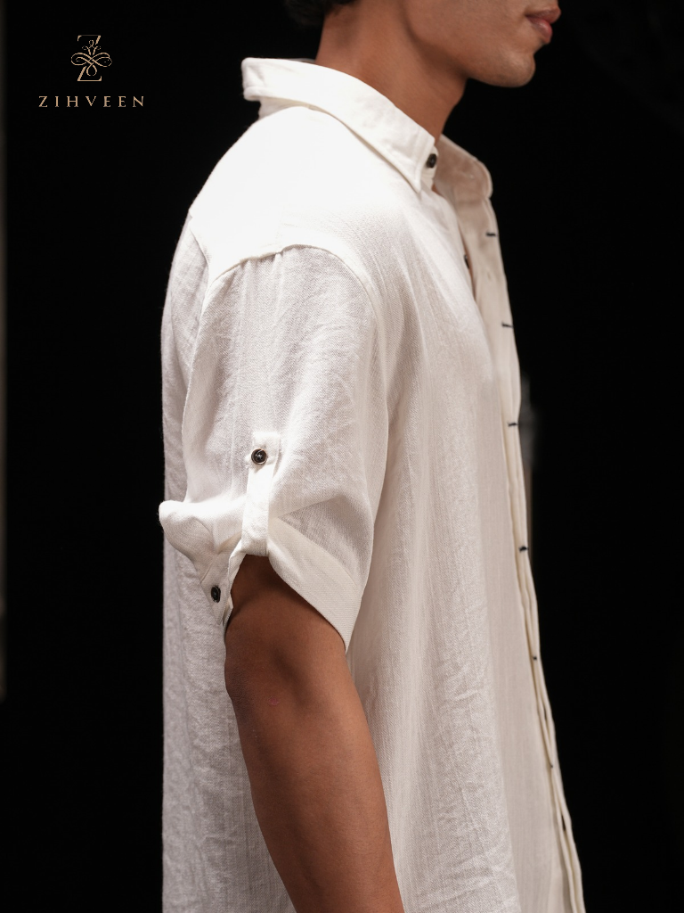 Contemporery Half-sleeve shirt - White