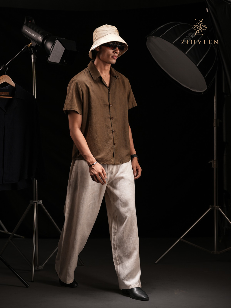 Alden half-sleeve Shirt - Bronze Olive