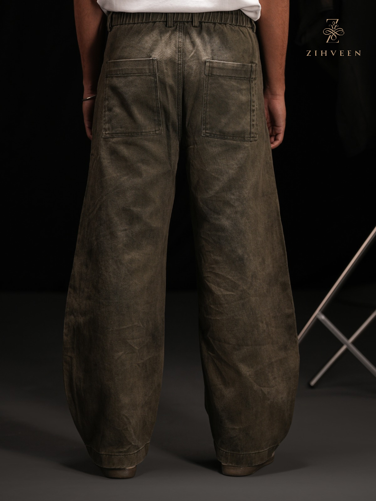 Bronn Barrel Pant-Olive - view 2