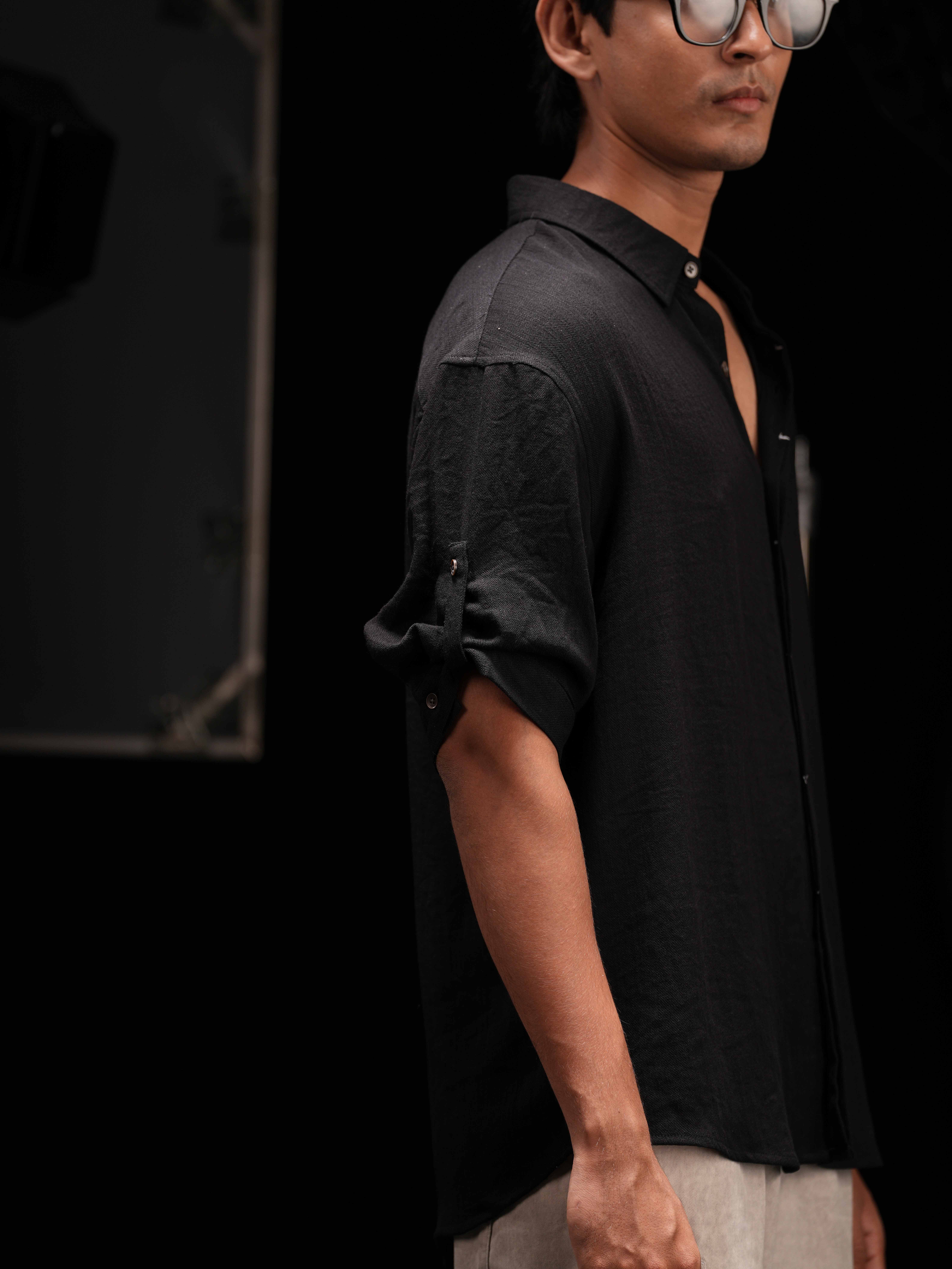 Contemporery Half-sleeve shirt - Black
