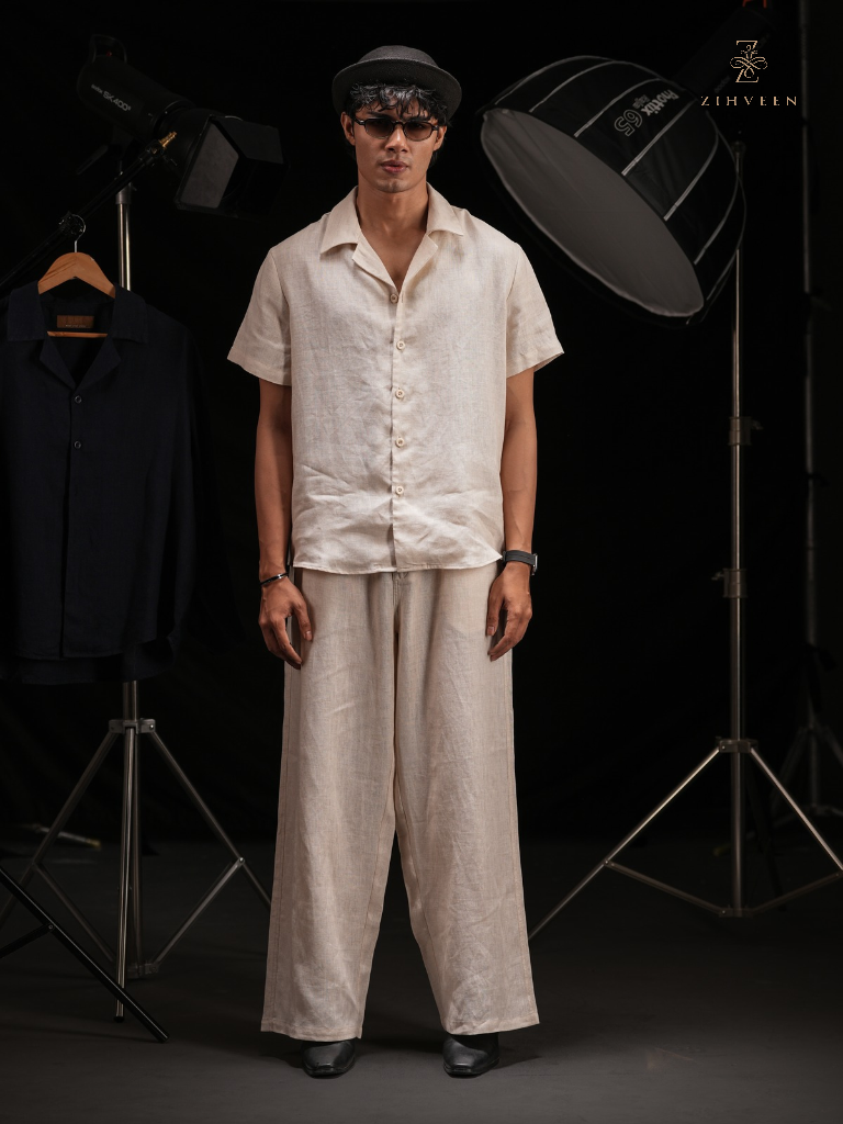 Alden Half-sleeve Shirt - Sand beige - view 1