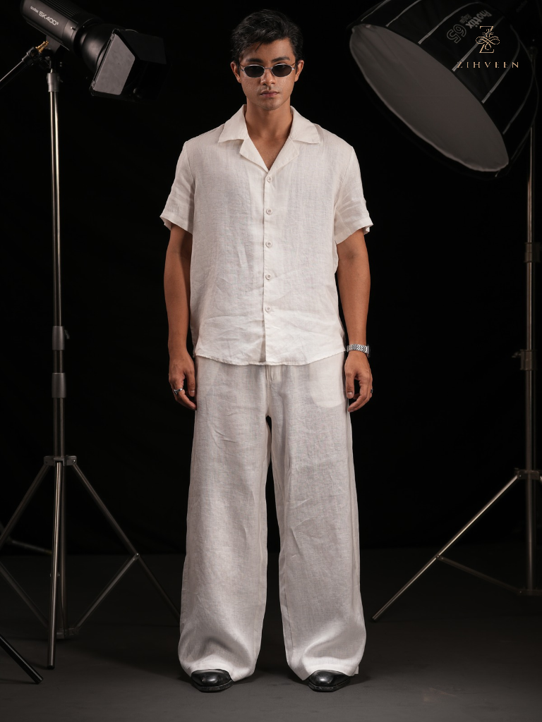 Alden Half-sleeve Shirt - Ghost White - view 2