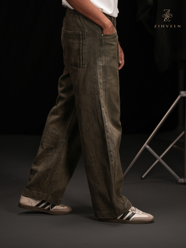 Bronn Barrel Pant-Olive - view 3