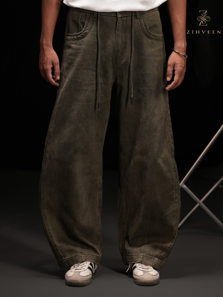 Bronn Barrel Pant-Olive