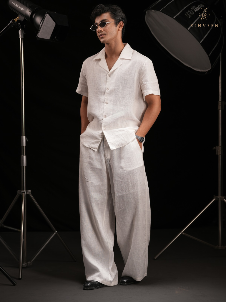 Alden Half-sleeve Shirt - Ghost White - view 1