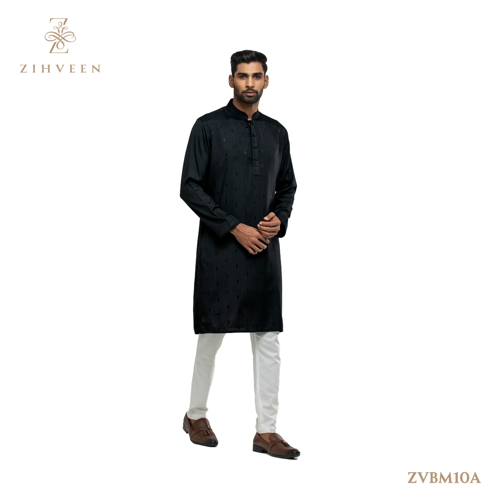 Black Color Small Motif - ZVBM10A - view 1