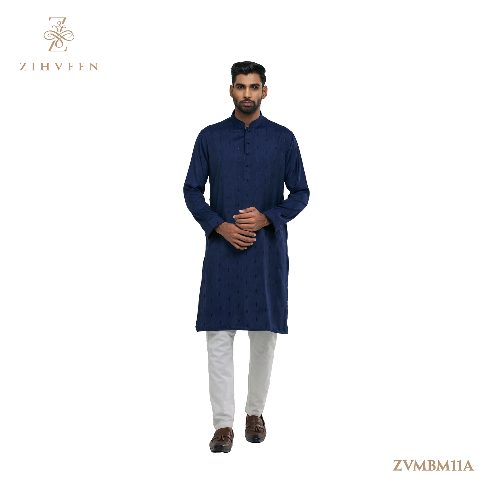 Navy Blue Small Motif - ZVNBM11A - view 2