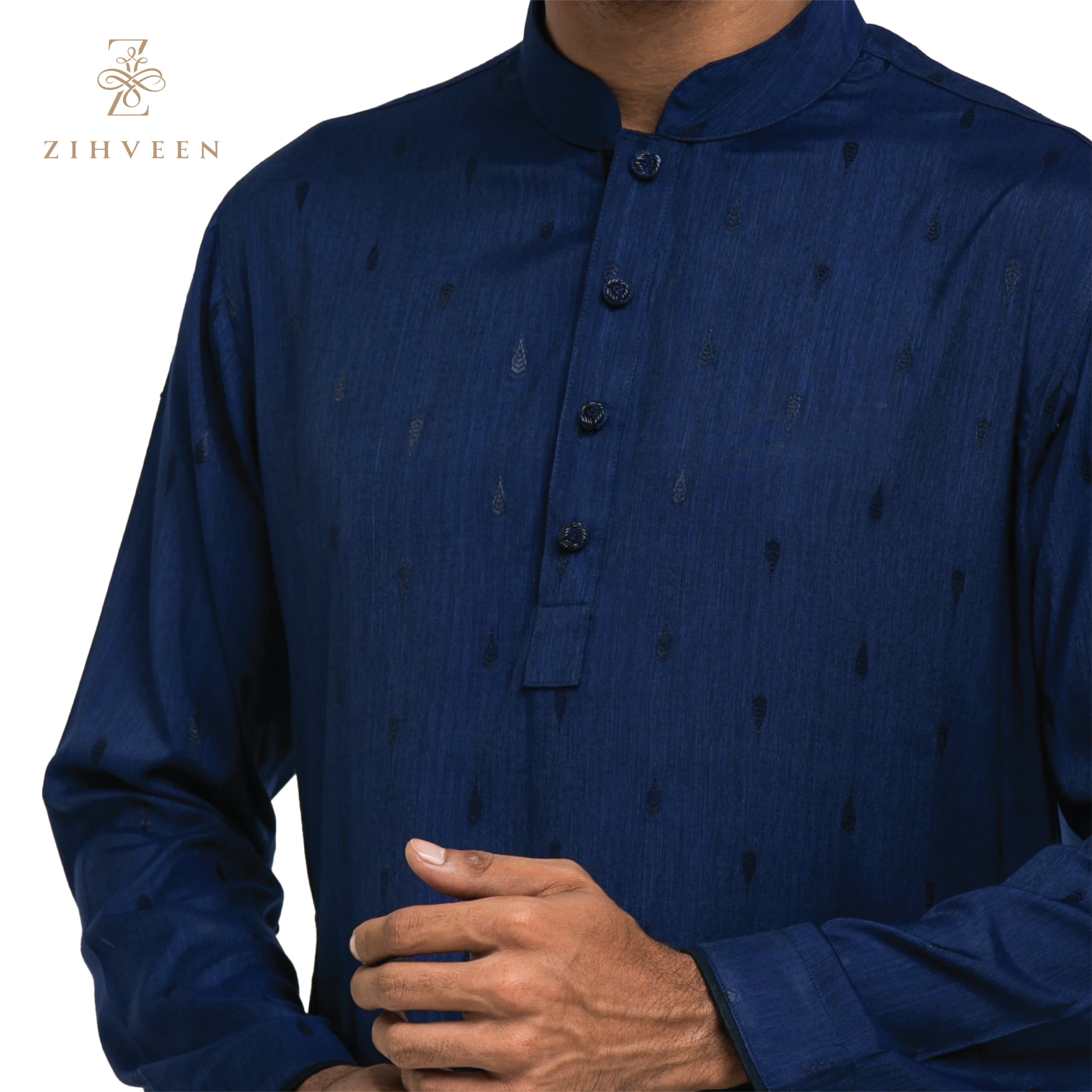 Navy Blue Small Motif - ZVNBM11A - view 1