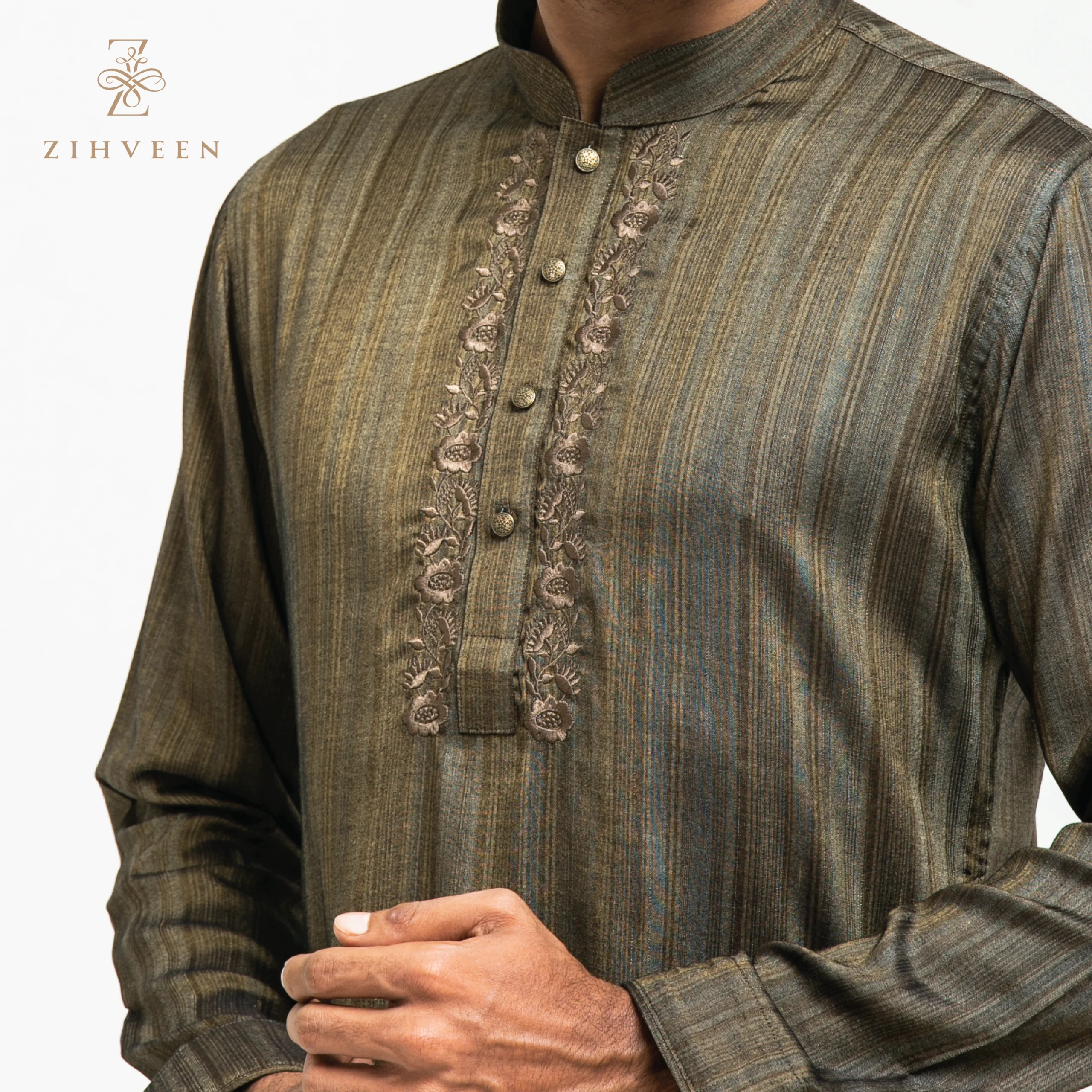 Olive Embroidery - ZVOG006A - view 1