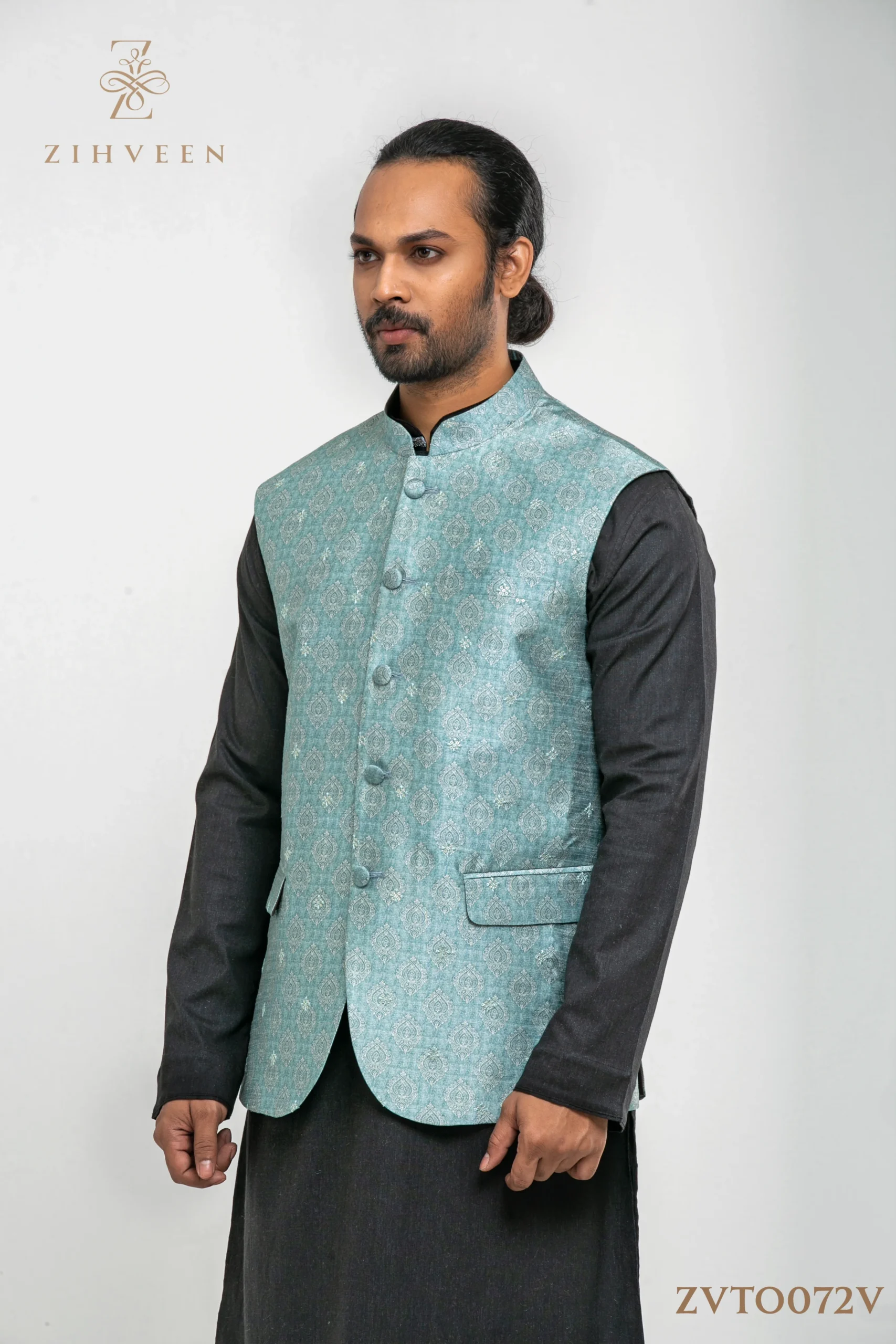 Paste Colour Self Motif Vest - ZVTO072V