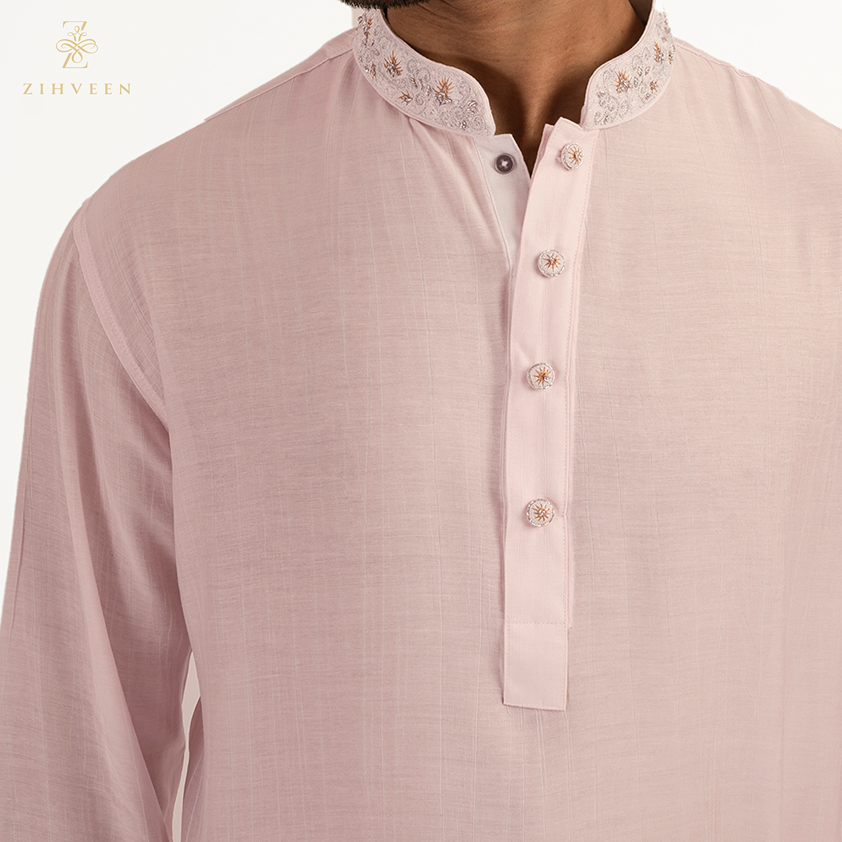 Ice Pink Fusion Color with Zardozi - ZVIP2541E