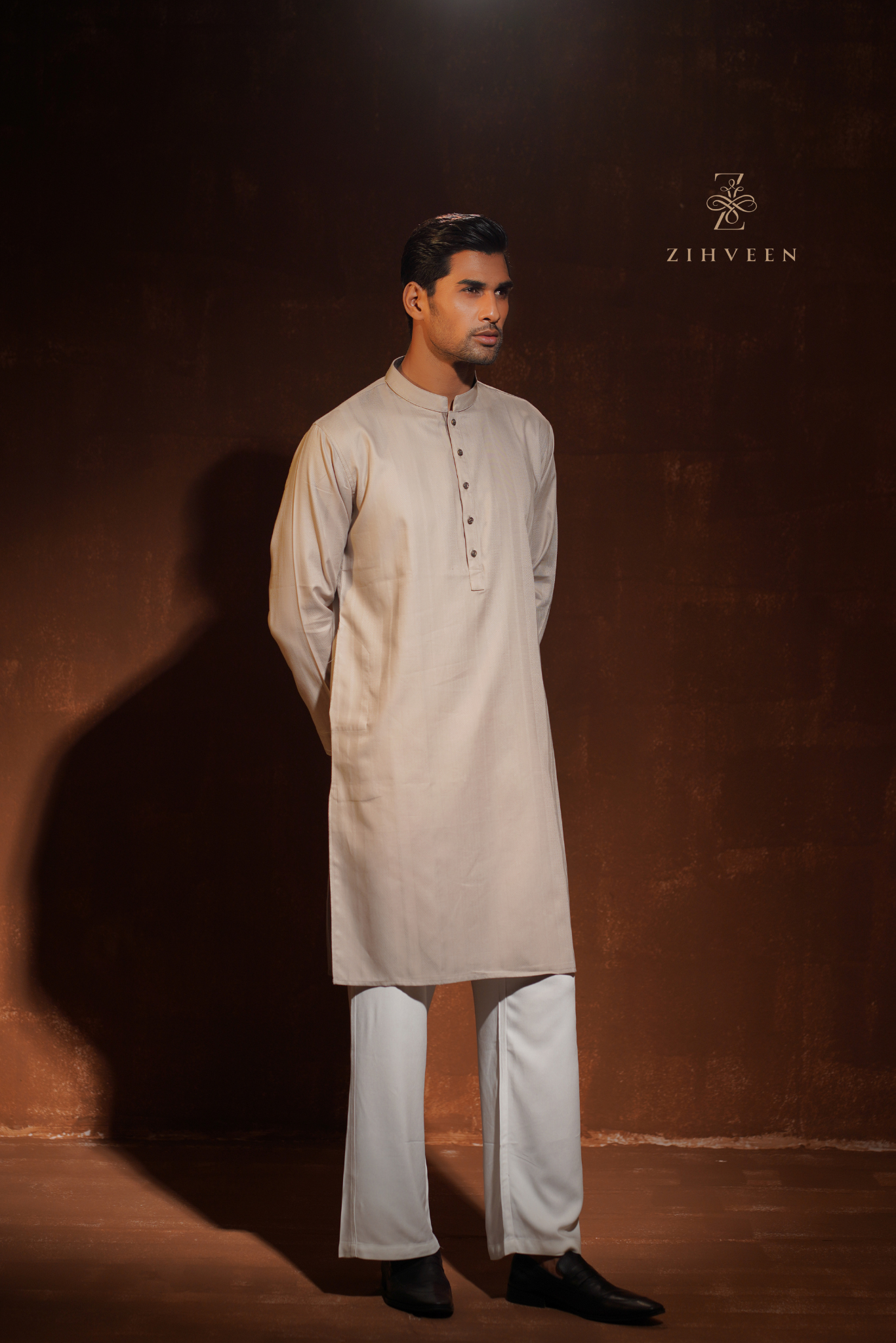 Stone Grey with elegant button - view 3