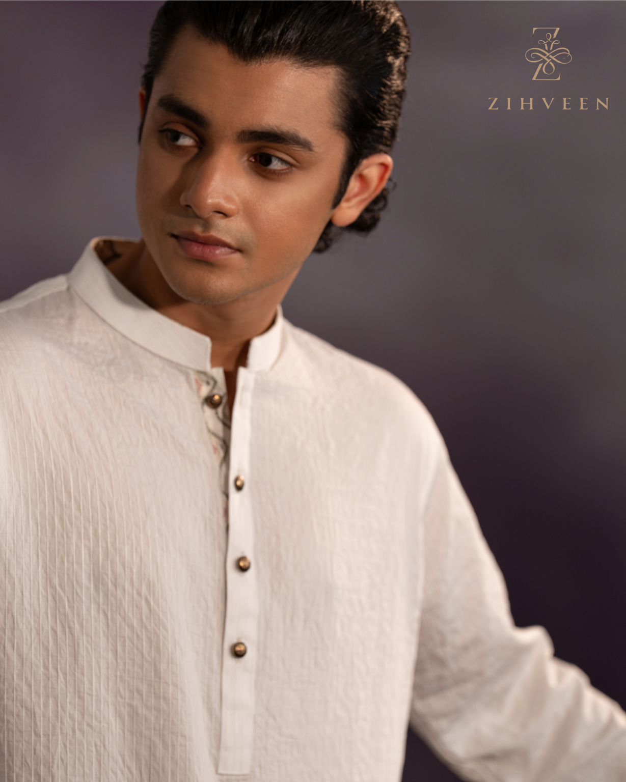 White stripe with Elegant button