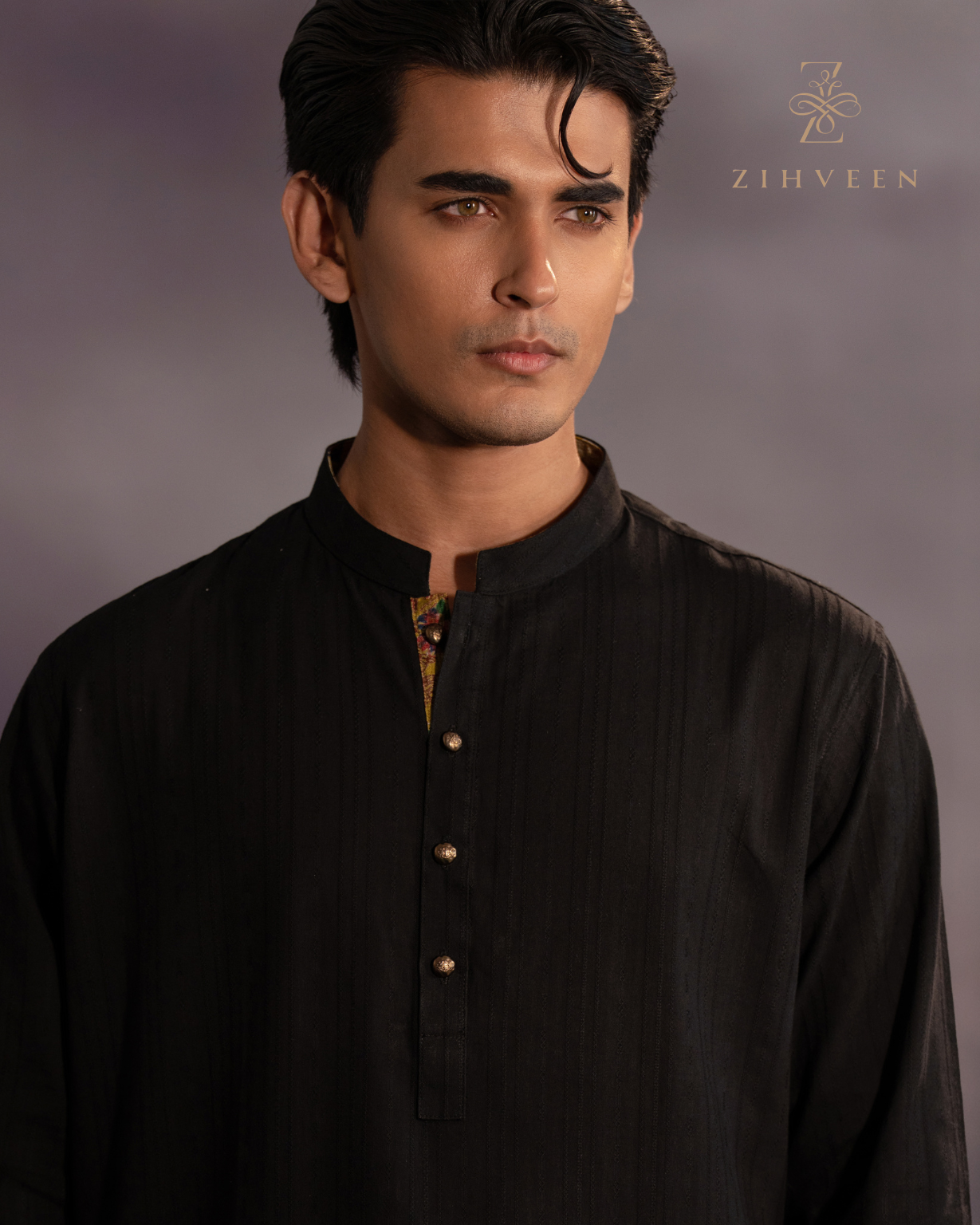 Black Stripe with elegant button