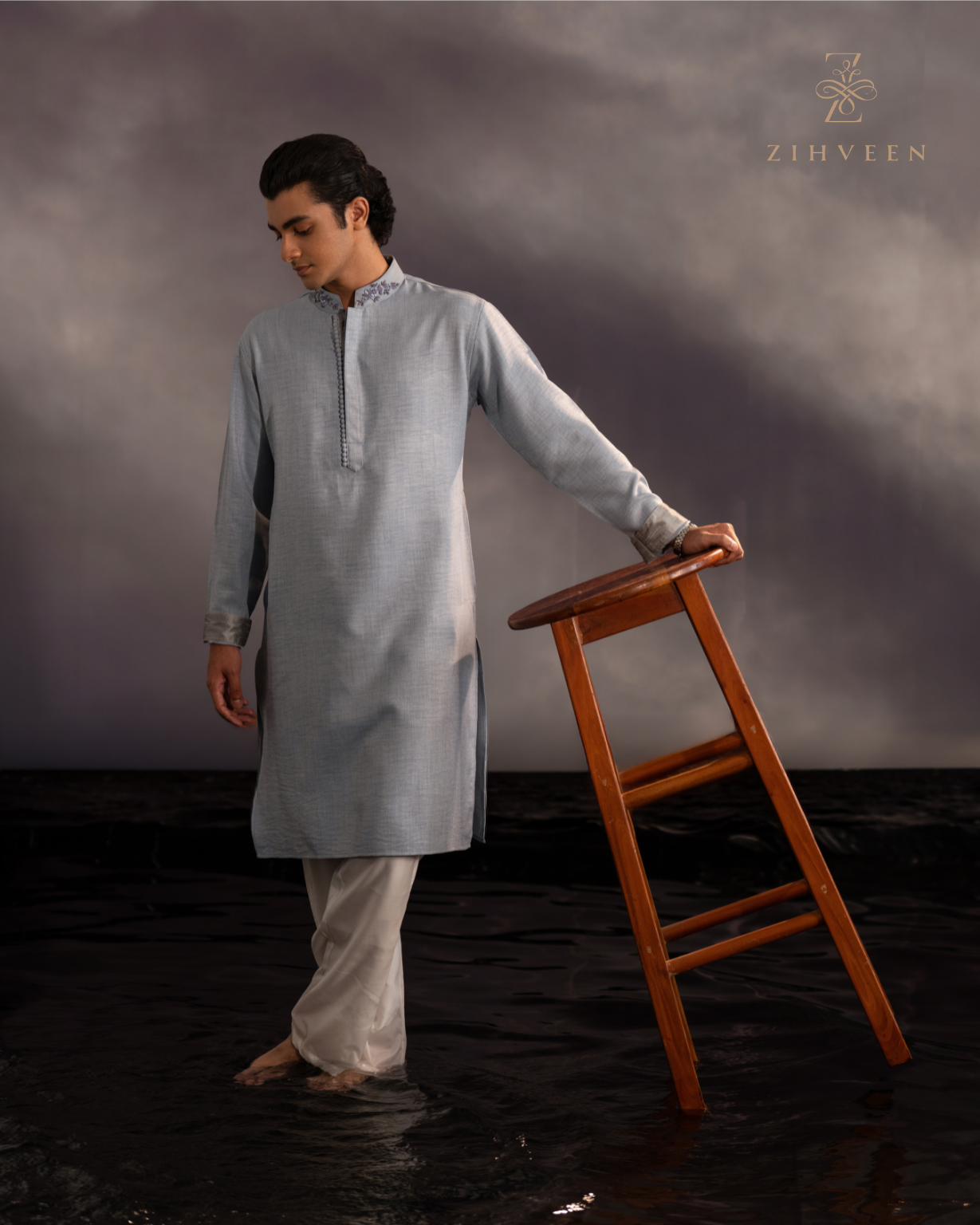 Stonewash Blue with Collar Zardoji - view 3